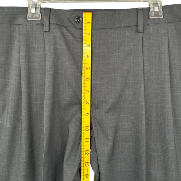 Savane Grey Pleated Front Cuffed Dress Trousers Mens Career Type Size 36 X 29 - Picture 6 of 7